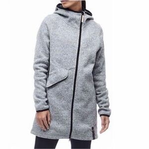INDYEVA Long Full Zip Sweater Jacket with Hood: XS